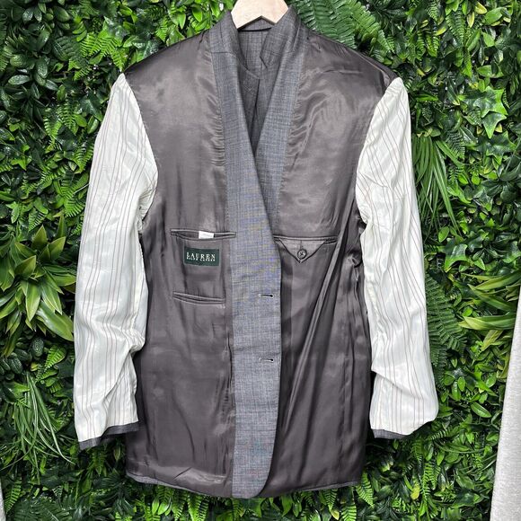 Ralph Lauren Blazer Mens 40R Gray Sport Coat Jacket 100% Wool - Picture 9 of 9